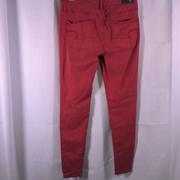 American Eagle Outfitters Womens 4 28x28 Red Super Stretch Jeggings Jeans - Picture 2 of 7